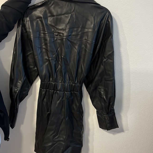 Cinched Waist Leather Dress - Picture 2 of 3